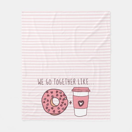 Cute We gaan samen Donuts en Koffee Fleece Blanket Deken (Voorkant)