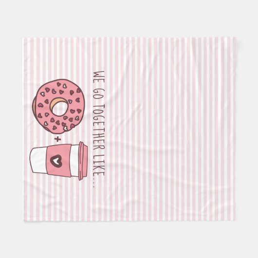 Cute We gaan samen Donuts en Koffee Fleece Blanket Deken (Voorkant (Horizontaal))