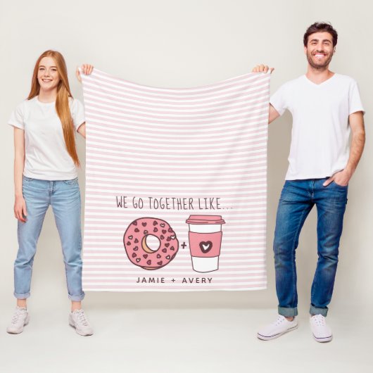 Cute We gaan samen Donuts en Koffee Fleece Blanket Deken (In situ)