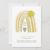 Cute We hebben Boho Yellow Grey Rainbow verplaatst Aankondiging (Voorkant)