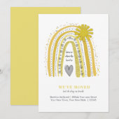 Cute We hebben Boho Yellow Grey Rainbow verplaatst Aankondiging (Voorkant / Achterkant)