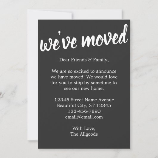 Cute We hebben de 'Black Moving Announcement' van  Aankondiging (Voorkant)
