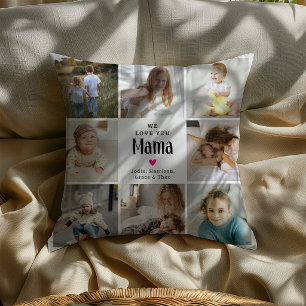 Cute 'We Love You Mama' Fotocollage Kussen