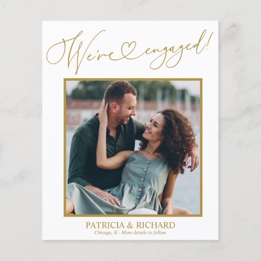 Cute We zijn de Aankondiging van Verloving Foto (Voorkant)