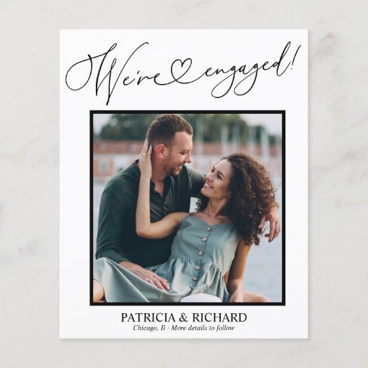 Cute We zijn de Aankondiging van Verloving Foto (Voorkant)