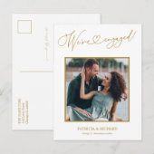 Cute We zijn het Verloving Aankondiging Foto P Briefkaart (Voorkant / Achterkant)