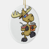 Cute Wearing 3D-bril | achtergrondkleur kiezen Keramisch Ornament (Rechts)