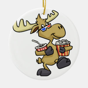 Cute Wearing 3D-bril achtergrondkleur kiezen Keramisch Ornament