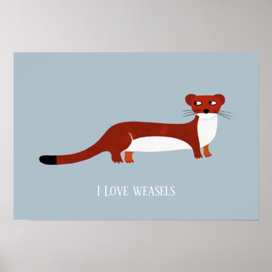 Cute Weasel Poster (Voorkant)