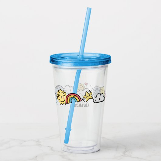 Cute Weather Acryl Drinkbeker (Achterkant)