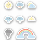 Cute Weather Icons Stickers set (Voorkant)