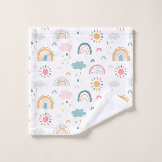 Cute Weather Pattern Bad Handdoek (Wasdoekje)