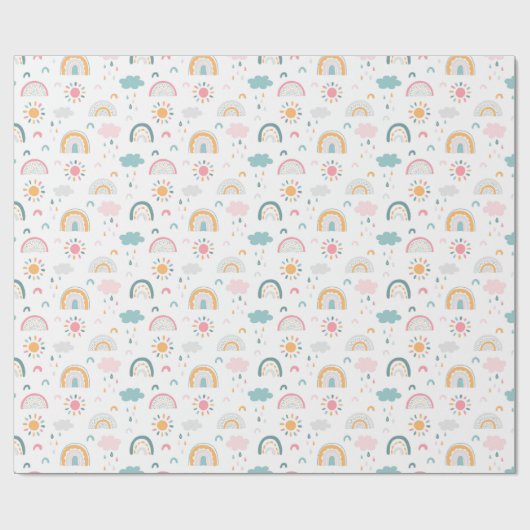 Cute Weather Pattern Cadeaupapier (Vlak)