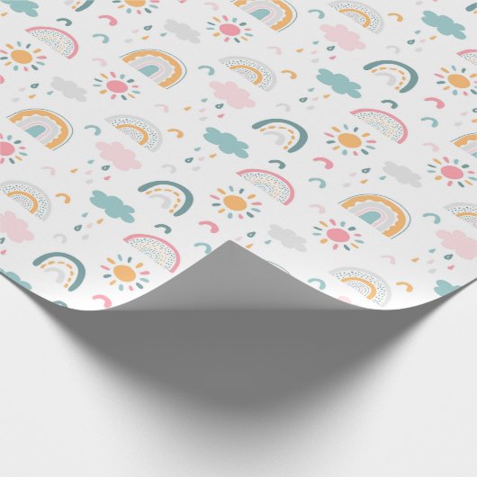 Cute Weather Pattern Cadeaupapier (Hoek)