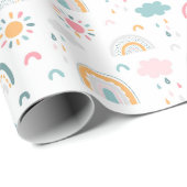 Cute Weather Pattern Cadeaupapier (Rol Hoek)