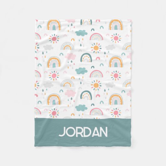 Cute Weather Pattern Fleece Deken (Voorkant)