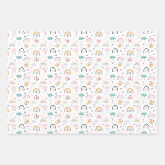 Cute Weather Pattern Inpakpapier Vel (Voorkant 3)