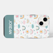 Cute Weather Pattern iPhone Hoesje (Achterkant horizontaal)