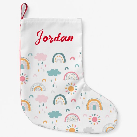 Cute Weather Pattern Kleine Kerstsok (Voorkant)