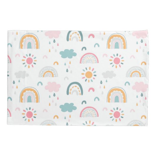 Cute Weather Pattern Kussensloop (Achterkant)