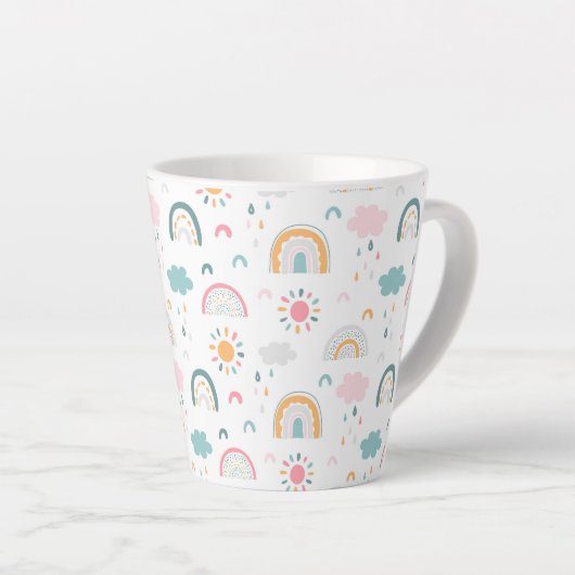 Cute Weather Pattern Latte Mok (Rechterhoek)