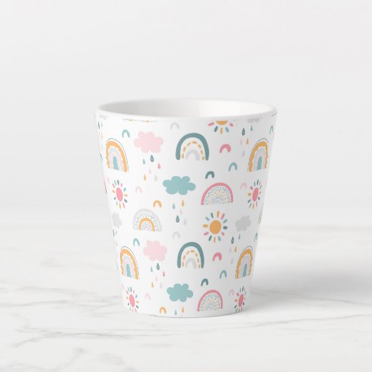 Cute Weather Pattern Latte Mok (Voorkant)