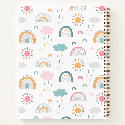 Cute Weather Pattern Notitieboek (Achterkant)