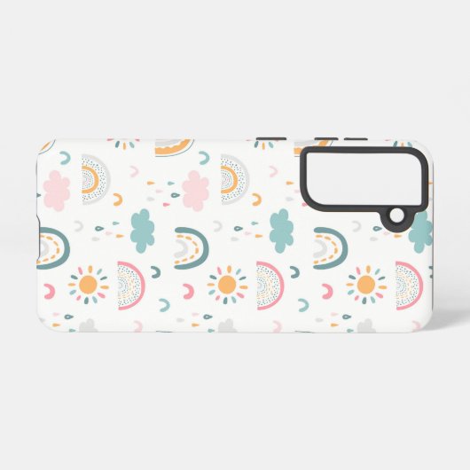 Cute Weather Pattern Samsung Galaxy Hoesje (Achterkant horizontaal)