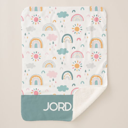 Cute Weather Pattern Sherpa Deken (Voorkant)