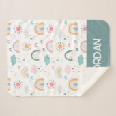 Cute Weather Pattern Sherpa Deken (Voorkant (horizontaal))