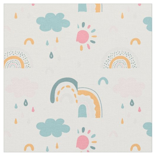 Cute Weather Pattern Stof (Close Up)