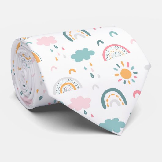 Cute Weather Pattern Stropdas (Opgerold)