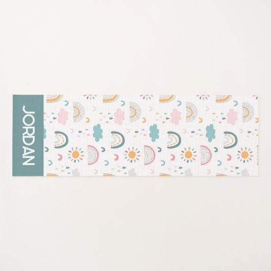 Cute Weather Pattern Yogamat (Voorkant (horizontaal))