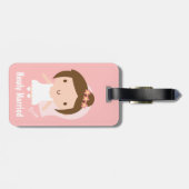 Cute Wedding Bride Girl in White Gown Bagagelabel (Achterkant horizontaal)