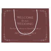 Cute Wedding Cinnamon Roos Achtergrond Groot Cadeauzakje (Voorkant)