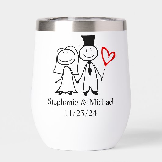 Cute Wedding Couple Bride Groom Custom (Achterkant)