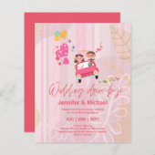Cute Wedding Drive-by Budget Invitations (Voorkant / Achterkant)