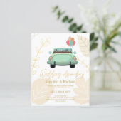 Cute Wedding Drive-by Budget Invitations (Staand voorkant)