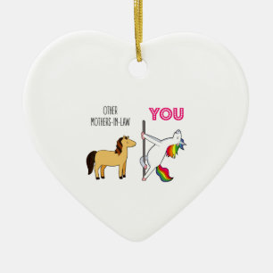 Cute Wedding Favor for Moeder-In-Law,Funny Unicorn Keramisch Ornament