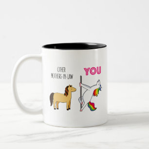 Cute Wedding Favor for Moeder-In-Law,Funny Unicorn Tweekleurige Koffiemok