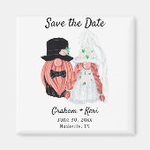 Cute Wedding Gnome Couple Save the Date Magneet (Voorkant)