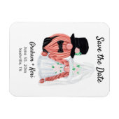 Cute Wedding Gnome Couple Save the Date Magneet (Horizontaal)