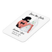 Cute Wedding Gnome Couple Save the Date Magneet (Linkerzijde)