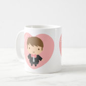 Cute Wedding Groom Boy in Tuxedo voor hem Koffiemok (Voorkant links)