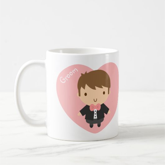 Cute Wedding Groom Boy in Tuxedo voor hem Koffiemok (Links)