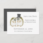 Cute Wedding Hedgel Couple Save the Date (Voorkant / Achterkant)