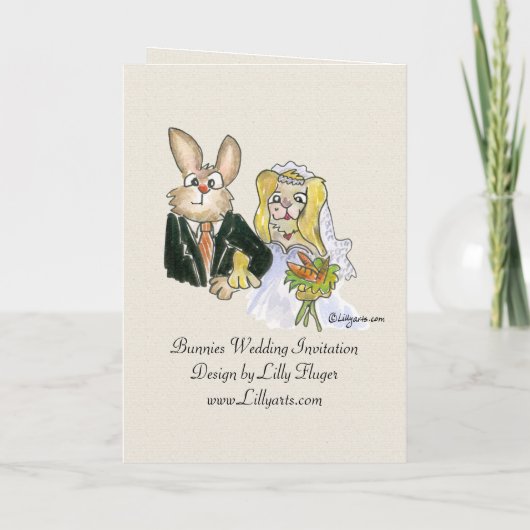 Cute Wedding Kaart (Achterkant)