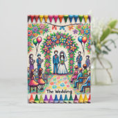 Cute Wedding Kaart (Staand voorkant)