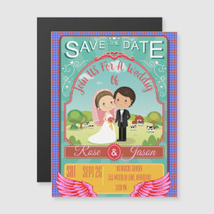 Cute Wedding Magnetische Uitnodiging