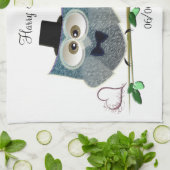 Cute Wedding Owls personaliseren Tea Towel Theedoek (Gevouwen)